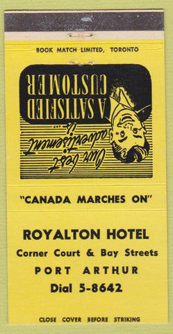 Matchbook Cover - Royalton Hotel Port Arthur ON 30 Strike