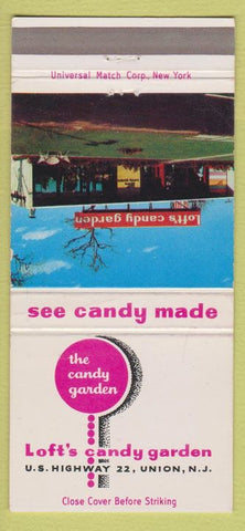 Matchbook Cover - Loft's Candy Garden Union NJ 30 Strike
