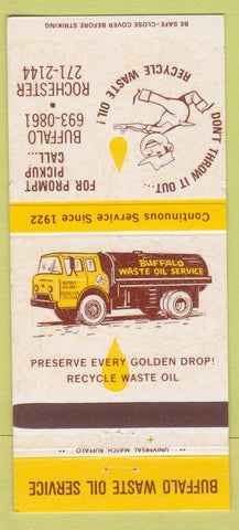 Matchbook Cover - Buffalo Waste Oil Service NY 30 Strike