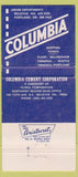 Matchbook Cover - Columbia Cement Bellevue WA 30 Strike