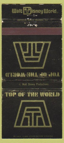Matchbook Cover - Top of the World Walt Disney World WEAR 30 Strike