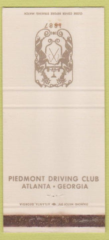 Matchbook Cover - Piedmont Driving Club Atlanta GA WEAR 30 Strike