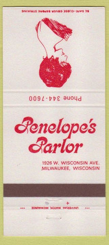 Matchbook Cover - Penelope's Parlor Milwaukee WI girlie 30 Strike