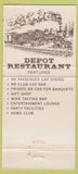 Matchbook Cover - Depot Restaurant Waukesha WI 30 Strike