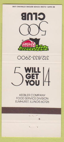 Matchbook Cover - Keebler 500 Club Elmhurst IL 30 Strike