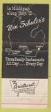 Matchbook Cover - Win Schuler's Marshall MI WEAR 30 Strike