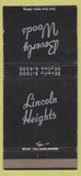 Matchbook Cover - Beverly Woods Lincoln Heights IL Chicago WEAR 30 Strike