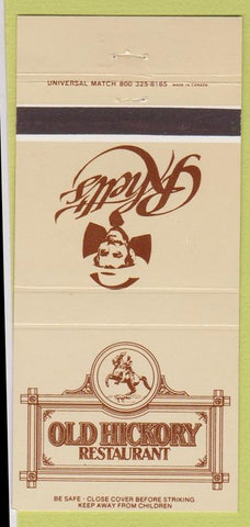 Matchbook Cover - Old Hickory Restaurant Clark Gable Nashville TN 30 Strike