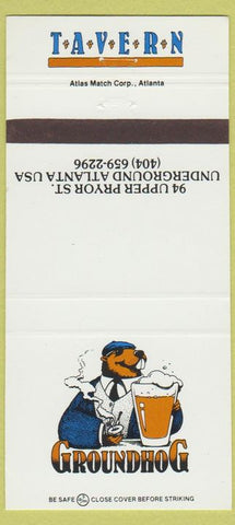Matchbook Cover - Groundhog Tavern Atlanta GA 30 Strike