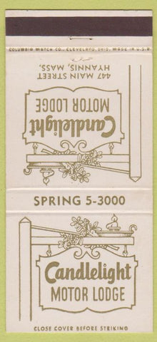Matchbook Cover - Candlelight Motor Lodge Hyannis MA 30 Strike