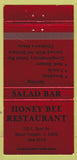 Matchbook Cover - Honey Bee Restaurant Mount Prospect IL 30 Strike