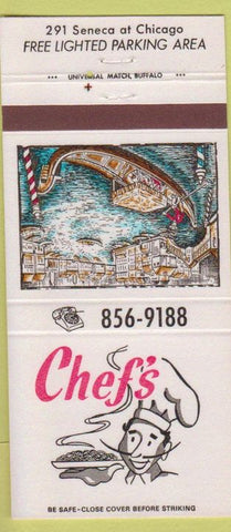 Matchbook Cover - Chef's Restaurant Buffalo NY 30 Strike