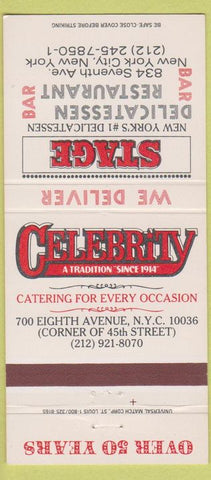 Matchbook Cover - Celebrity Deli New York City 30 Strike