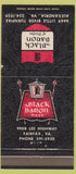 Matchbook Cover - Black Baron Fairfax Alexandria VA 30 Strike