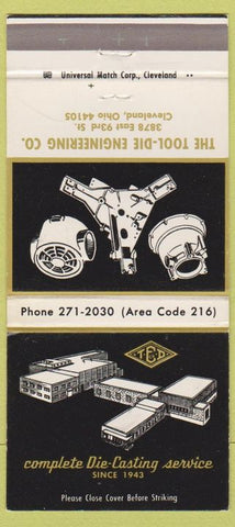 Matchbook Cover - Tool Die Engineering Cleveland OH 30 Strike
