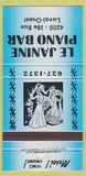 Matchbook Cover - Le Janine Piano Bar Laval Ouest QC 30 Strike