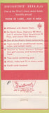 Matchbook Cover - Desert Hills Motor Hotel El Paso TX 30 Strike