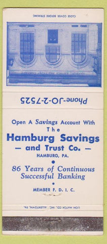Matchbook Cover - Hamburg Savings Trust PA WEAR 30 Strike