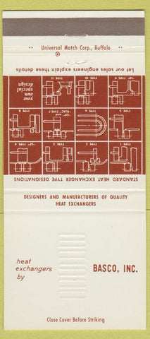 Matchbook Cover - Basco Heat Exchangers Buffalo NY 30 Strike