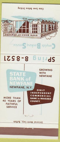 Matchbook Cover - State Bank of Newfane NY 30 Strike