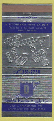 Matchbook Cover - Dunham Electric Supply Kalamazoo MI 30 Strike