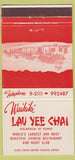 Matchbook Cover - Waikiki Lau Yee Chai Chinese HI 30 Strike