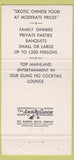 Matchbook Cover - Waikiki Lau Yee Chai Chinese HI 30 Strike