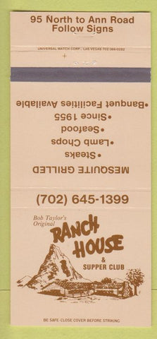 Matchbook Cover - Ranch House Restaurant Las Vegas NV 30 Strike