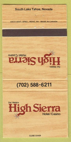 Matchbook Cover - El Webb's High Sierra Casino Lake Tahoe NV 30 Strike