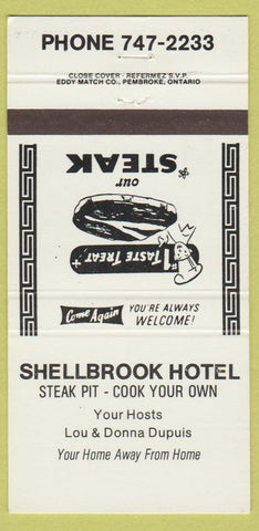 Matchbook Cover - Shellbrook Hotel Steak House 30 Strike