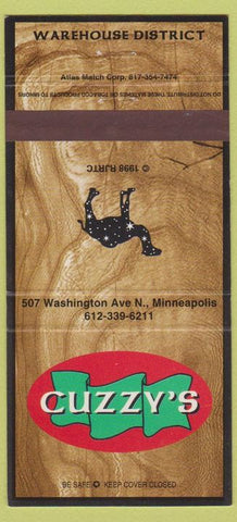 Matchbook Cover - Cuzzy's Minneapolis MN Camel Cigarettes 30 Strike