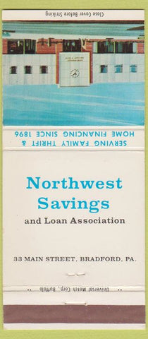 Matchbook Cover - Northwest Savings Bank Bradford PA 30 Strike