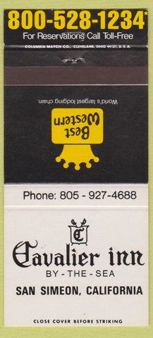 Matchbook Cover - Best Western Cavalier Inn San Simeon CA 30 Strike