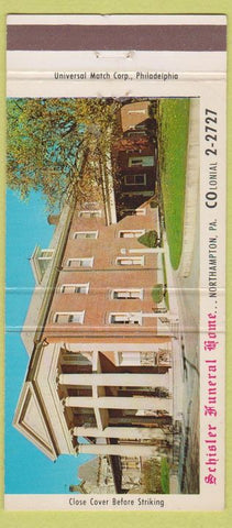 Matchbook Cover - Schisler Funeral Home Northampton PA 30 Strike