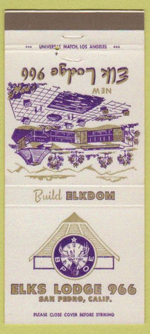 Matchbook Cover - Elks Lodge San Pedro CA 30 Strike