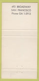 Matchbook Cover - Swiss Louis Restaurant Cappuccino San Francisco CA 30 Strike