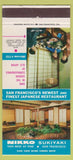 Matchbook Cover - Nikko Sukiyaki San Francisco CA Japanese 30 Strike