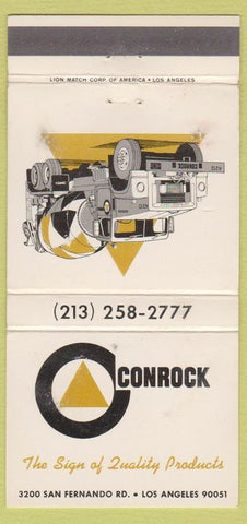 Matchbook Cover - Conrock Concrete Los Angeles CA 30 Strike