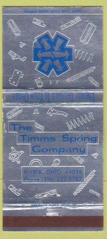 Matchbook Cover - Timms Spring Co Elyria OH 30 Strike