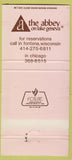 Matchbook Cover - Abbey Hotel Lake Geneva WI Chicago 30 Strike