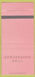Matchbook Cover - Ambassador Grill United Nationals Plaza NYC 30 Strike