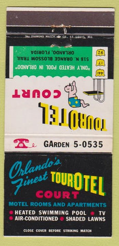 Matchbook Cover - Tourotel Motel Court Orlando FL 30 Strike