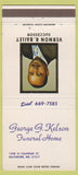Matchbook Cover - Kelson Funeral Home Baltimore MD 30 Strike