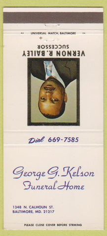 Matchbook Cover - Kelson Funeral Home Baltimore MD 30 Strike