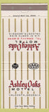 Matchbook Cover - Ashley Oaks Motel Valdosta GA 30 Strike