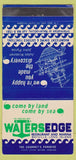 Matchbook Cover - Waters Edge Restaurant Bayville LI NY 30 Strike
