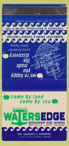 Matchbook Cover - Waters Edge Restaurant Bayville LI NY 30 Strike