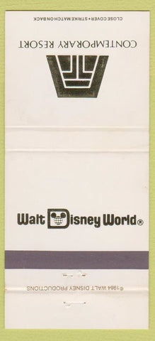 Matchbook Cover - Contemporary Resort Walt Disney World 30 Strike
