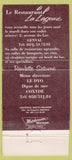 Matchbook Cover - La Lagune Restaurant Belgium 30 Strike