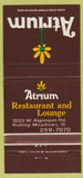 Matchbook Cover - Atrium Restaurant Lounge Rollings Meadows IL 30 Strike